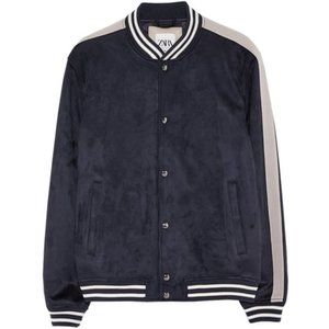 Zara Man Faux Suede Varsity Style Bomber Size Small